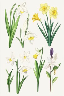 多种春花插画集合