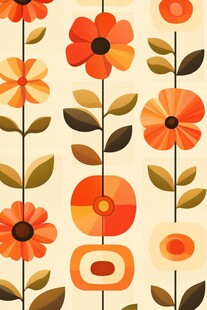 复古风花卉图案背景设计