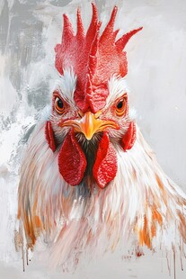 雄鸡画像 笔触下的鲜活神韵
