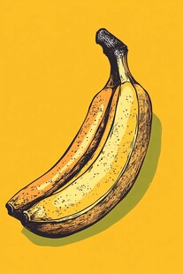 手绘双香蕉插画