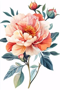 盛开的柔美粉色芍药花