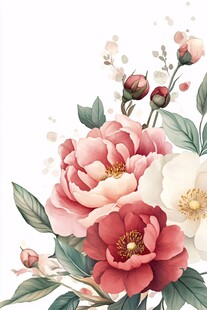 缤纷花卉插画 清新雅致