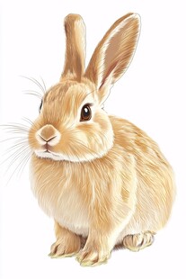 可爱的棕色兔子插画