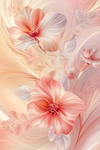 梦幻柔美花卉插画