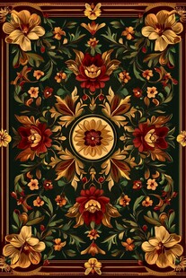 复古花卉地毯图案设计