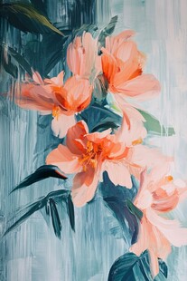 梦幻粉色花卉水彩画