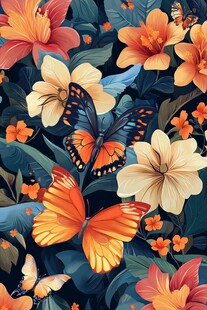 蝶舞繁花间的梦幻景致