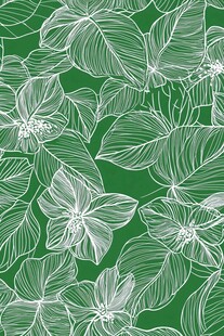 绿色花卉叶脉线条装饰图案