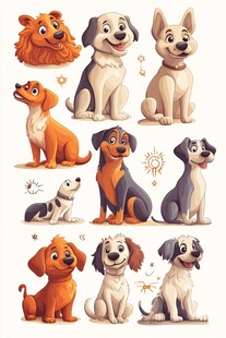 可爱卡通狗狗大集合