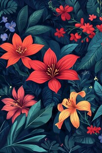 热带花卉插画