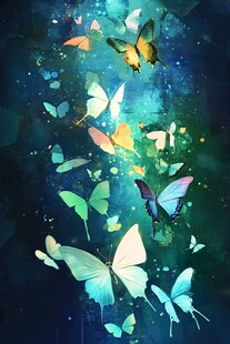 梦幻蝴蝶群飞绚丽场景