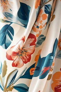 花卉图案布料特写