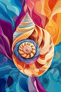 绚丽海螺的奇幻艺术之美