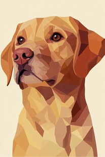 几何风格的可爱拉布拉多犬