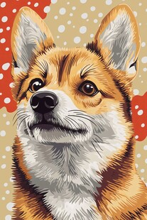 可爱柯基犬插画