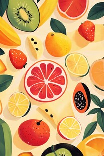 缤纷水果图案 视觉盛宴