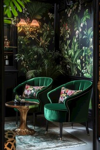绿意盎然的奢华室内休憩角落
