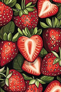 草莓无缝图案插画