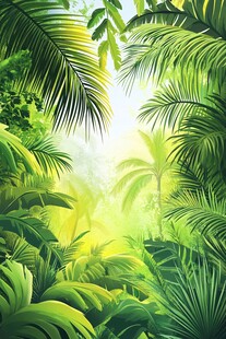 热带雨林绿意盎然景象