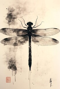 水墨蜻蜓图