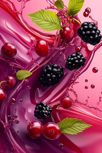 浆果飞溅图 甜蜜色彩盛宴