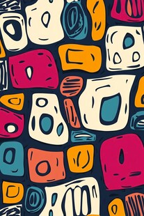 多彩几何手绘抽象图案