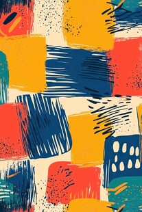 多彩手绘抽象几何图案背景