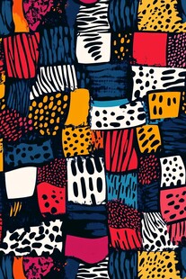 多彩动物纹拼接图案设计