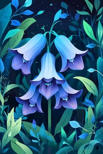梦幻蓝铃花的神秘夜境