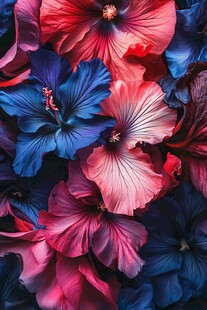 多彩木槿花特写