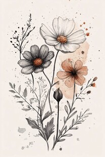 水彩花卉插画 淡雅自然风