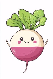 可爱卡通紫皮萝卜形象