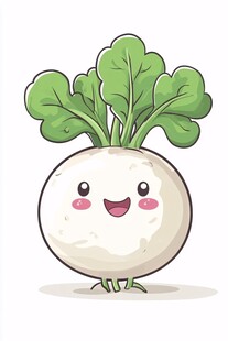可爱白萝卜卡通形象