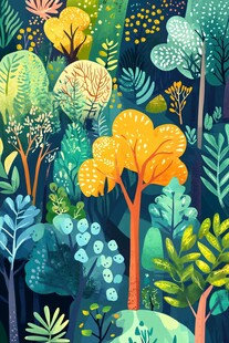 梦幻森林插画