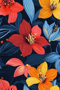 多彩花卉图案背景设计