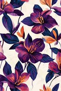 紫色花卉图案背景纹理