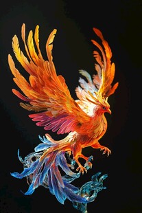 梦幻炫彩凤凰展翅欲飞