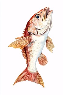 红色海鱼插画