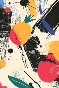 抽象水果涂鸦艺术图案