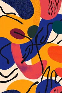 抽象多彩几何图案艺术画