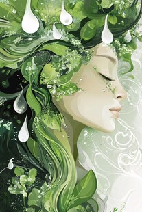 绿野精灵般的梦幻女性形象