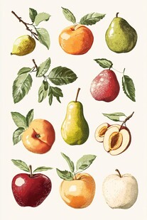 手绘多彩水果插画集合