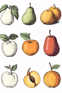 手绘多样水果插画集合