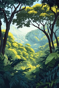 梦幻丛林绿意盎然景象