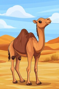 沙漠中的单峰骆驼