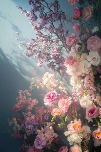 梦幻花墙 光影下的浪漫