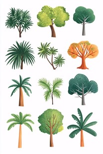 多样树木插画集合