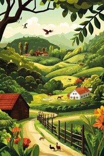 田园牧歌般的乡村美景