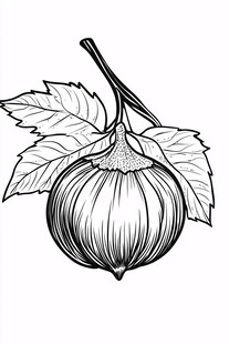 手绘灯笼果果实与枝叶