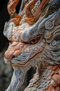 古老威严的中式龙雕塑